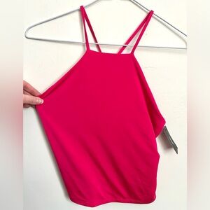 Hot Pink High Neck Body Contour Compression Top